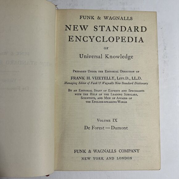 Funk and Wagnalls New Standard Encyclopedia 1931 1934 Vol IX De Forest to Dumont - Picture 5 of 14
